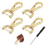4pcs D Rings for Bags Snap Hook Swivel Clasp with 1pcs Small Screwdrivers Detachable Replacement Metal Lobster Claw Rotary Snap Ring DIY Accessories Purse Crossbody Leather Handbags(Gold)