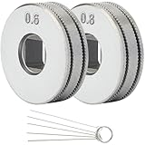 EATBALE MIG Wire Feed Roller Drive Wheels for SSJ16 Wire Feeder MAG MIG Welders Guide Equipment Parts Knurled Groove 25mm Diameter Parts 1 x 0.6mm Roll Wheel, 1 x 0.8mm Roll Wheel (2 Pcs)