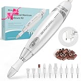 BEAUTURAL Electric Manicure, Nail Drill Kit, Electric Nail File Set Machine with 10 Attachments & 20 Sanding Bands, Efile Manicure Pedicure Tools with Storage Case, LED Light