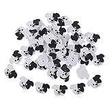 50pcs Dog for Head Wooden Buttons Handmade Sewing Crafting 2 Holes Decorativ