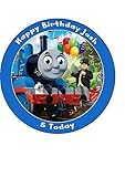 THOMAS THE TANK ENGINE NOVELTY EDIBLE BIRTHDAY CAKE TOPPER 7.5" ROUND