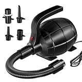 RISINGUKST Electric Air Pump Inflatable Pump, 600W High Power Electric Pump for Air Inflator Deflator, Quick Inflate 4 Sizes Nozzle for Air Mat Paddling Pool Beach Toys Air Bed Mattress Paddling Pool