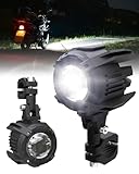 SUPAREE Motorcycle Headlight LED 12V Motorcycle Spotlights LED Motorcycle Auxiliary led Lights con Bracket Universal 7800LM 6500K IP68 for Motorbike ATV SUV Truck 2Pcs