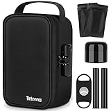 Smell Proof Stash Box with Lock + 2 Smell Proof Baggies and More Accessories, Activated Carbon Lining (Black)