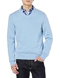 Amazon Essentials Men's V-Neck Pullover Jumper (Available in Big & Tall), Light Blue Heather, L