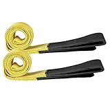 Pindex 2Pcs Webbing Lifting Sling Strap: 1.8M Heavy Duty Polyester Cargo Tow Sling Strap Strop, Max Breaking Strength 9000lbs