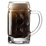 bar@drinkstuff Mini Stein Glasses – Pack of 4 – 1.6 oz / 45 ml Dimpled Shot Tankards, Novelty Barware for Parties & Gifts