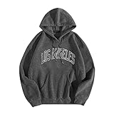 Generisch Hooded Hoodie Black Letter Graphic Hooded Print Crew Neck Long Sleeve Sweatshirt Tops Pullover Men Black Crew Neck, darkgray, XL