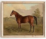 Kizbok Vintage Horse Wall Art Prints, Farmhouse Wall Decor Vintage Western Canvas Prints Antique Horse Oil Painting, Rustic Country Art Pictures for Bedroom, Farmhouse Decor for Bathroom Home(12" x 16