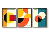 Bauhaus Art Exhibition - Set of 3 Prints, Fine Art Print, Abstract Art Exhibition Poster, Mid Century Modern Home Decor, Archival Matte, A3 (Print Only) - 42x29.7cm