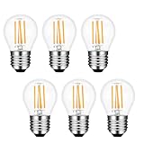 Akynite E27 G45 Mini Globe LED Light Bulb 4W Warm White 2700K, 400LM, Replace E27 40W Halogen, AC 220V, ES Screw P45 Golf Ball LED Clear Bulbs for Indoor Lighting, not dimmable, 6pcs