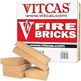 VITCAS Fire Bricks - Premium Material - High Density - Low Thermal Conductivity - Replacement Box - For Stoves & Fireplaces – Standard Firebricks - Up to 1300 degree Celsius - Pack of 6