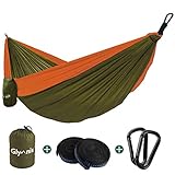 Glymnis Camping Hammock for 2 Person Nylon Lightweight Portable Double Hammock with Straps for Camping Backpacking Beach Garden