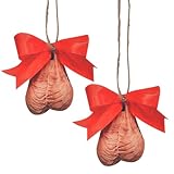 AWAVM Funny 2PCS Christmas Tree Pendant - 2D Baubles Acrylic Ball Decoration for Tree Decor and Hanging Ornaments