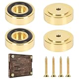 4Pcs 1.18inch Brass Cutting Board Feet with Nonslip Pads Cutting Board Feet Non Slip Gold Cutting Board Feet Legs with Silicone Rubber Feet and Screws Kitfor Furniture Chair Cabinet Electronics