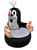 Zdeněk Miler Sofa Chair Toy Seat Baby Nest Sleeping Bed Cushion Stuffed Animal Armchair Black, Licensed Original Design The Little Mole Krtek Krtecek, for Kids, Playroom