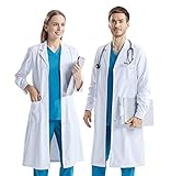 CoatCool Women's White Cotton Lab Coat - Unisex Adult Medical Coat for Doctors, Science, Chemistry & Food Professionals