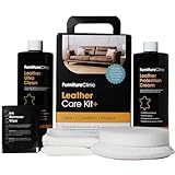Furniture Clinic Complete Leather Care Kit+ With Large Leather Cleaner & Leather Protection Cream for Sofas, Car Seats - Leather Care Set Includes 500ml Ultra Clean & 500ml Leather Conditioner