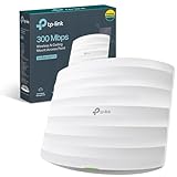 TP-Link EAP115 N300 Wireless Access Point, 300Mbps Access Points Support PoE 802.3af and Direct Current, Omada Mesh, Easy Setup, Centralized Cloud Management, Easily Mount to Wall or Ceiling