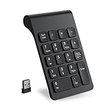 cimetech Wireless Numeric Keypad, 2.4G Portable Ergonomic Mini Numpad with USB Receiver 18Keys Office Calculating Number Pads for Laptop, Notebook, Desktop, Computer, PC (Black)