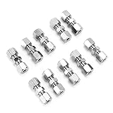 10PCS Quick Brake Line Connector Metal Replacement Brake Cable Fitting for Mercedes 4.75mm Brake Pipe No Flaring Tool Needed 35mm Length Double Cutting Ring System