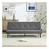 Warmiehomy Linen Fabric Sofa Bed Click Clack Sofa Bed 3 Seater Sofa Couch Convertible Bed Settee or Living Room, Spare Room, Bedroom, Dark Grey