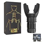 Blue Rose Lung Trainer with Adjustable Resistance Breathing Exerciser & Lung Cleanse Device for Enhanced Lung Capacity, Fitness & Respiratory Health – Includes Free eBook (Black)