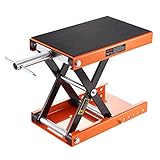 VEVOR Motorcycle Lift, 500 kg Motorcycle Scissor Lift Jack with Wide Deck & Safety Pin, 95-350 mm Center Hoist Crank Stand, Steel Scissor Jack for Street Bikes, Cruiser Bikes, Touring Motorcycles