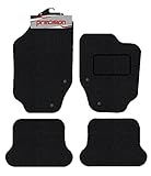 Precision - Tailored Car Mats - Intended for Peugeot 307 CC 2003-2009 - 4 Piece Set - Non-Slip Floor Mats - Black Carpet - Silver Check Binding - Fittings Clips - SFP