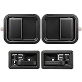 Lcyolada Exterior & Interior Door Handles Compatible with 1997-2002 Jeep Wrangler with Full Doors, Replace# 79540 79541 55176383AE 55176382AE 55176477AC 55176476AC