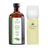 Nature Spell Rosemary Oil for Hair Growth with Root Comb Applicator, Pre-Diluted Oil to Strengthen and Nourish Dry, Damaged Strands, For All Hair Types, 150ml