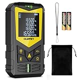 OLUFEY Laser Measure,50M Laser Distance Meter Device Portable Digital Measure Tool IP54 Range Finder with Bubble Levels and LCD Backlit Display