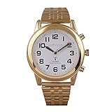 Verbalise Men’s 9ct Gold Plated Radio-Controlled Talking Watch Speaks Time & Date etc. Ideal for Visually Impaired Blind & Elderly, 2 Year Guarantee, UKs No1 for Quality Service and Choice. VMRC-80EXP