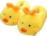 LANFIRE Animal Slippers - Pig, Hamster, Duck Slippers for Winter, Anti-Skid, Cotton (Duck)