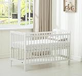 MCC Brooklyn Baby Cot Crib With Water repellent Mattress (Cream White)
