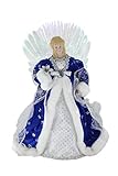 18" Inch Standing Blue & Silver Fiber Optic Angel Lighted LED Christmas Tree Topper or Table Top 169510
