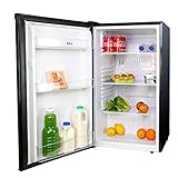 SIA LFS01BL-AMZ1 Black Under Counter Fridge, 91L Capacity, 48cm Wide, Freestanding Larder, E Rated, 2 Years Parts and Labour Guarantee