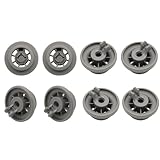 8Pcs Dishwasher Wheels Lower Basket Rack Wheel for Universal Dishwasher Bottom Wheels Parts Replacement Dishwasher Tray Small Roller for Bosch Siemem Kenmore Neff Whirlpool Cutlery Basket 165314