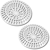 Citystores® 2 Pack Sink Strainers Large White Plastic 41mm-57mm (1.5/8" - 2.1/4") for Kitchen & Bathroom Sinks