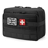 Jueachy Tactical Molle Pouch Large Admin Bag Utility Tool Pouches Molle Attachment EDC Pouches Expandable Molle Pouches for Hiking Hunting Organizer Medical Pocket Patch Included