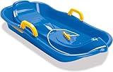 Dantoy Kids Sledge With Brakes, Toboggan Bob Sled for Winter Snow, Blue Sleigh Bobsleigh