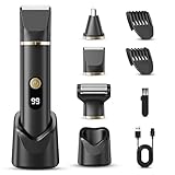 Beard Trimmer for Men, Electric Razor & Nose Hair Trimmer - IPX7 Waterproof All-in-One Body Grooming Kit for Wet/Dry Use on Beard, Chest, Legs & More