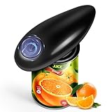 Electric Can Opener, One Touch Button Automatic Can Opener No Sharp Edges and Without Hurting Hands, Electric Tin Openers for Arthritic Hands and Can Be Easily Opened for Kitchen（Black）