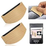 Cashmere Comb in Beechwood, Wooden Comb for Knits, Cashmere and Fine Wool Sweaters, Sweater Shaver Wool, Manual Portable Depiller for Clothes, Fuzz, Bobbles (2 Pcs)
