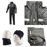 Compatible with TXT 280 Pro Gas Gas IF Raining Size XL for Rain Cold Wind Set Jacket Waterproof Trousers Outdoor Nylon Taped Adjustments with Elastic and Buttons