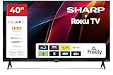 Sharp 40-inch HD Ready Frameless LED Roku Smart TV – HDR10/HLG, HbbTV, USB Media Playback, DVB-T/T2/C/S2 Tuners – 40HD2325K (HD Series)