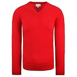 Lacoste Pure New Wool Jumpers V-Neck Long Sleeve Red Men AH2987 240