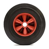 Set of 2 x Heavy Duty 10 Inch Wheel + Solid Rubber Tyre 255mm 200kg Dinghy Launch Trolley