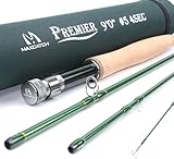 Maxcatch 3-12wt Medium-Fast Action Premier Fly Fishing Rod-IM8 Carbon Blank,with AA Cork Grip Hard Chromed Guides (Premier Fly Rod, 9' 5wt 4sec, M.Fast)