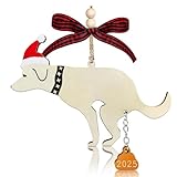 Dog Ornament Wooden Christmas Tree Decorations, Cute Wooden Dog Ornament, Handmade Christmas Funny Gifts, Holiday Pet Lover Decor for Tree Mantel, Dog Owners